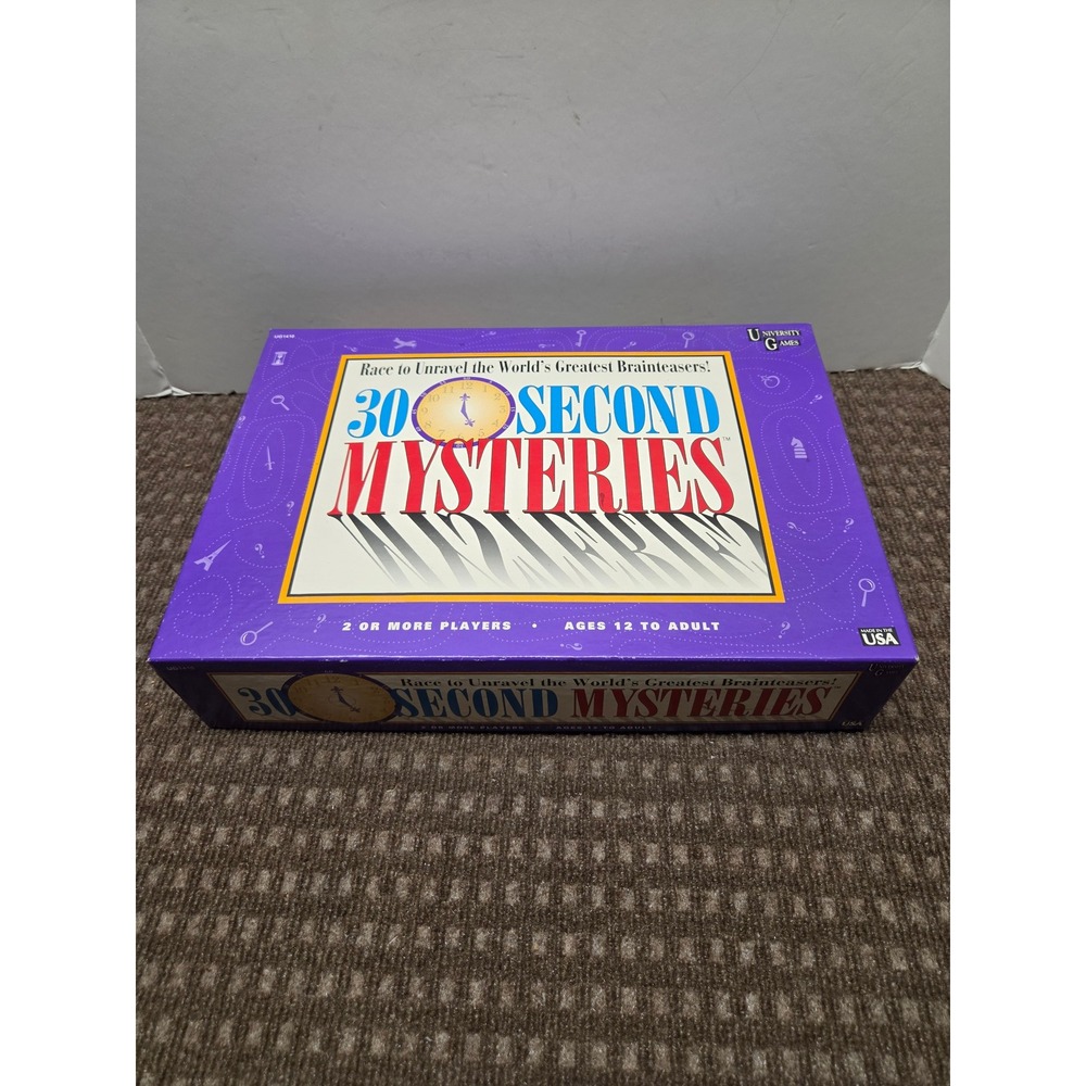 30 Second Mysteries Board Game University Games 144 Brainteasers Vintage 1995
